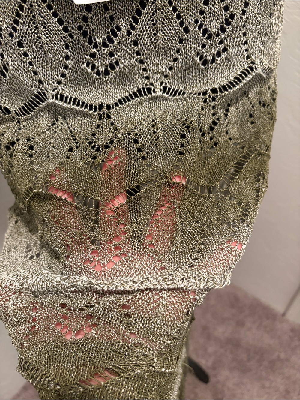 Fashion Nova Olive Green Knit Fringe Maxi Dress - Picture 4 of 7